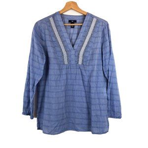 GAP Lightweight Chambray V-Neck Tunic Top XS
